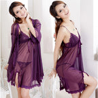 Three-Piece Women's Sheer Lingerie Set for Adults