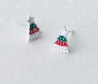 Silver Christmas Tree Earrings for Women E4315