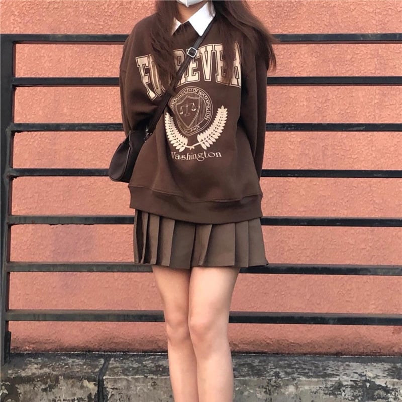 Plus Size Women's Fleece Retro American Style Sweater