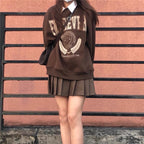 Plus Size Women's Fleece Retro American Style Sweater