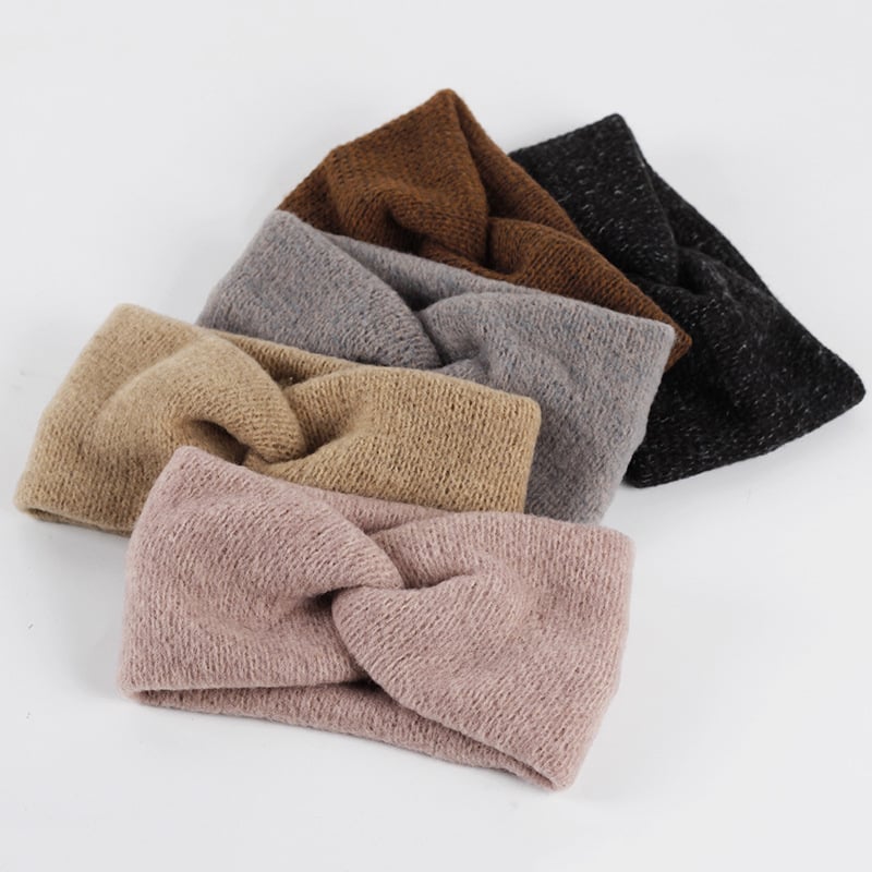 Wool French Cross Hairband for Autumn and Winter