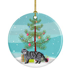 American Curl Cat Christmas Ceramic Ornament