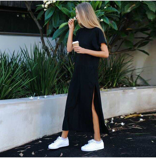 Loose Round Neck Long Dress for Spring/Summer Plus Size