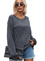 Oversized Solid Color Pullover in Leisure Style | Streetwear