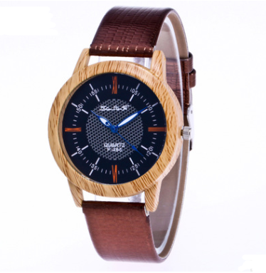Men's Christmas Gift: Creative Leather Wood Watch