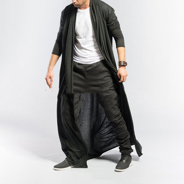 Men's Slim Fit Casual Long Trench Coat