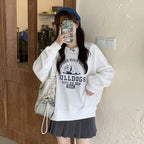 Women's VIPOL Letter Print Long Sleeve Hoodie (2023) | Streetwear