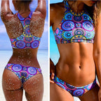 Women's One-Piece Bikini Swimsuit with Floral Print