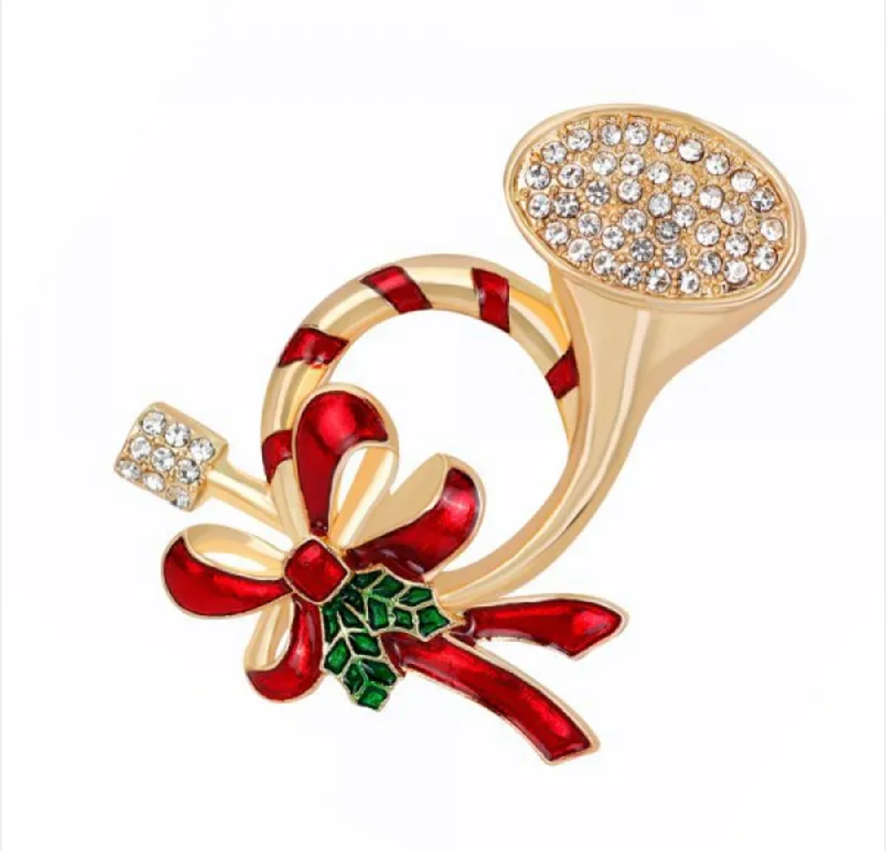 Fashion Bow Tie Wreath Brooch Christmas Gift