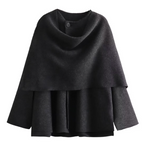 Alessiara Elegant Jacket with Scarf - Grey (One Piece)