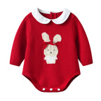 New Spring Autumn Baby Bunny Knitted Bodysuit Outfit