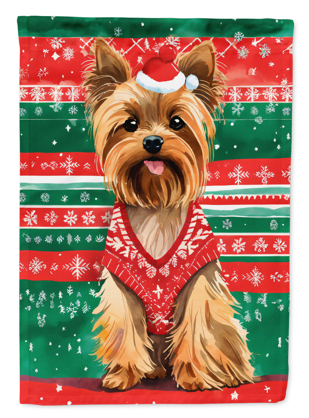 Yorkshire Terrier Yorkie Christmas House Flag