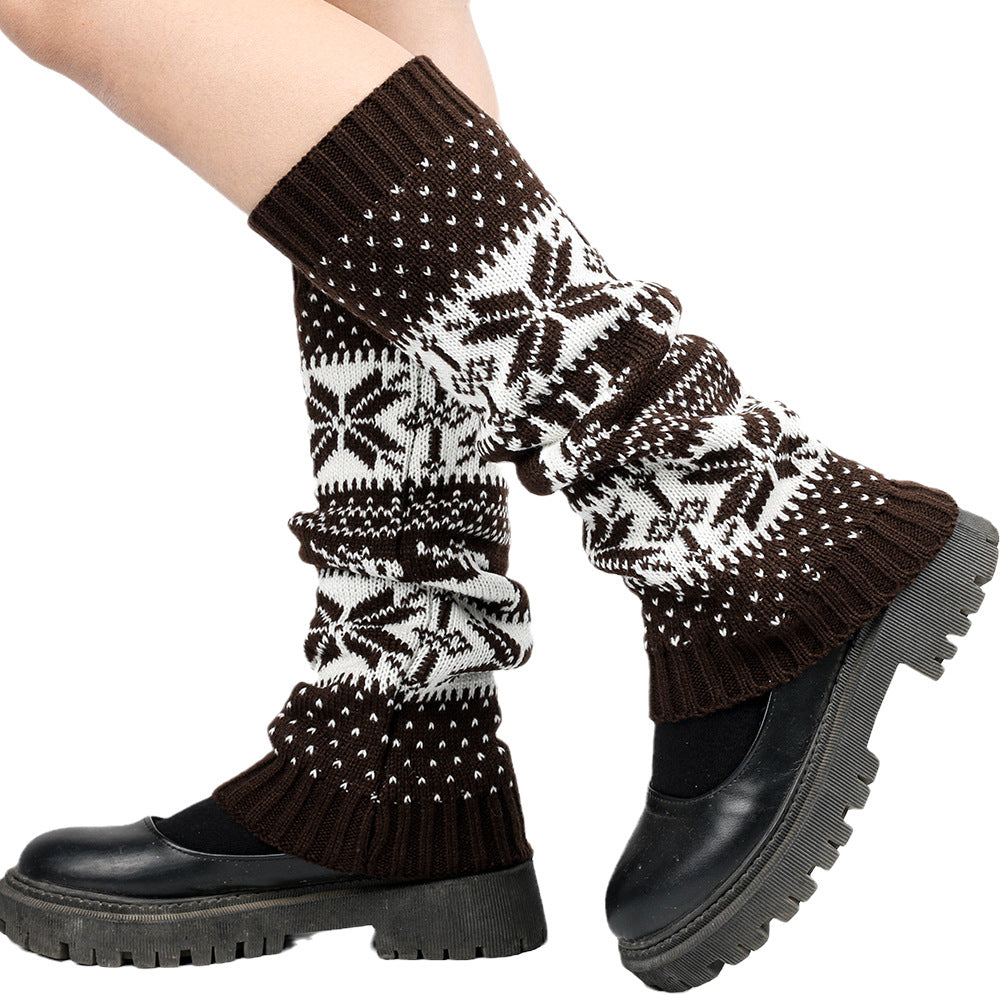 Thickened Knitted Wool Christmas Socks with Deer Design