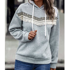 Hooded Lace Casual Sweatshirt for Women (Autumn/Winter) | Streetwear