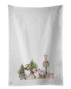 Australian Shepherd Excited Adult and Puppy with Christmas Wonderland Kitchen Towel Set of 2
