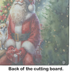 Chihuahua and Santa Claus Glass Cutting Board