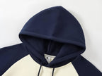 New Loose Color-Block Silver Fox Velvet Hoodie | Streetwear