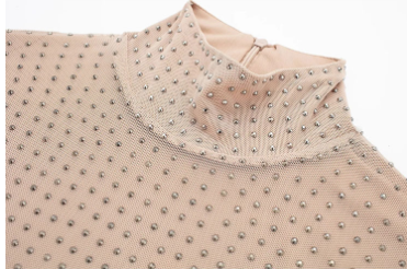 Shiny High Neck Mesh Bodysuit (One Piece) W-0166013