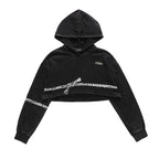 Hooded Sweater in Dark Style with Hemp Rope Details