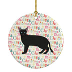 Russian White Black #1 Cat Christmas Ceramic Ornament