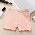 Girls' Bowknot Decor Elastic Waist Boy Shorts