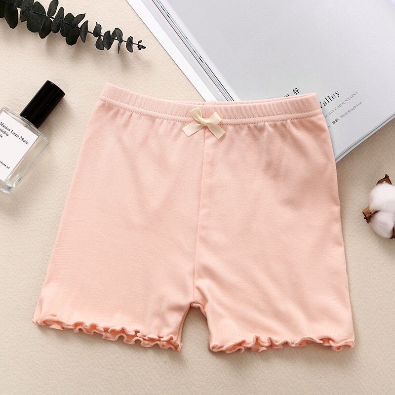 Girls' Bowknot Decor Elastic Waist Boy Shorts