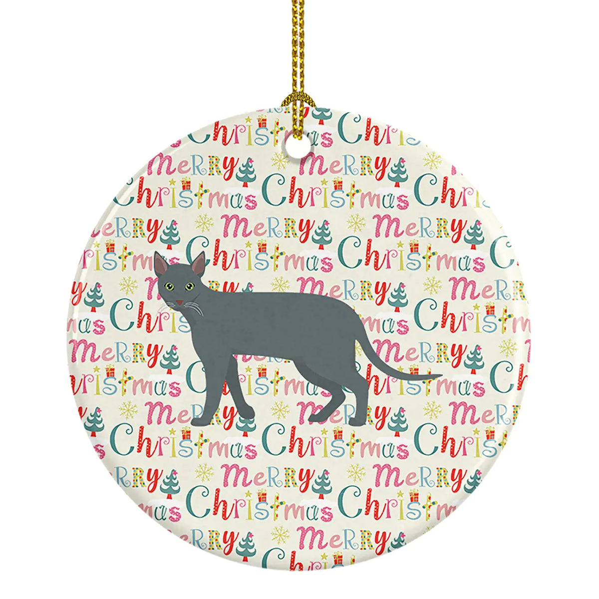 Raas Cat Christmas Ceramic Ornament