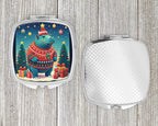 Hippopotamus Christmas Compact Mirror