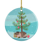 Skinny Guinea Pig Merry Christmas Ceramic Ornament