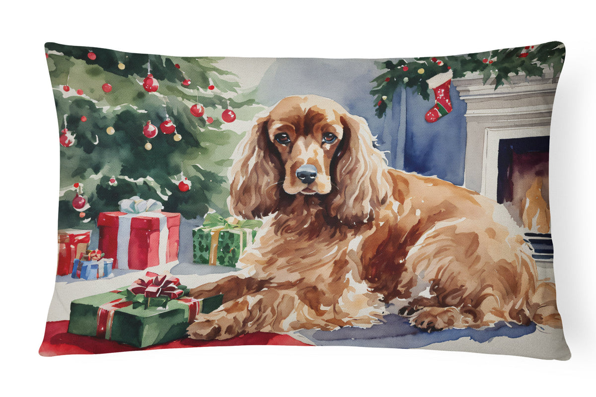 Cocker Spaniel Cozy Christmas Throw Pillow