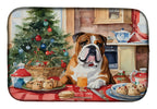 English Bulldog Christmas Cookies Dish Drying Mat
