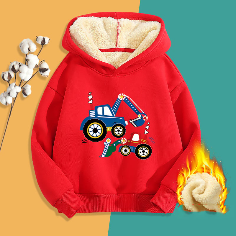 Children's Loose Printed Velvet Lamb Jacket