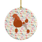 Royal Poodle Merry Christmas Ceramic Ornament