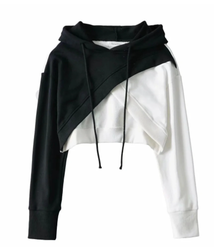Color-Blocking Long-Sleeved Cotton Sweatshirt | Streetwear