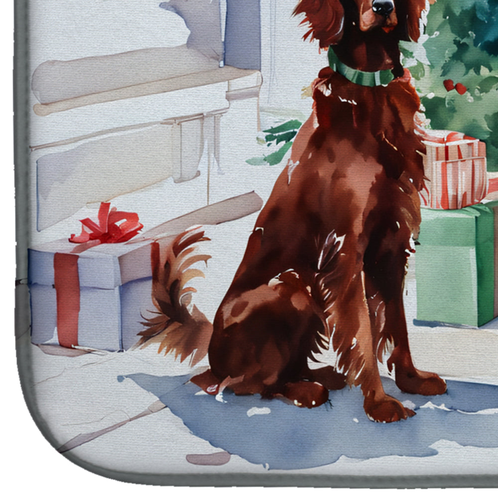 Irish Setter Cozy Christmas Dish Drying Mat
