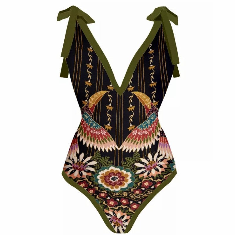 2023 Vintage Floral Print Women's Two-Piece Swimsuit