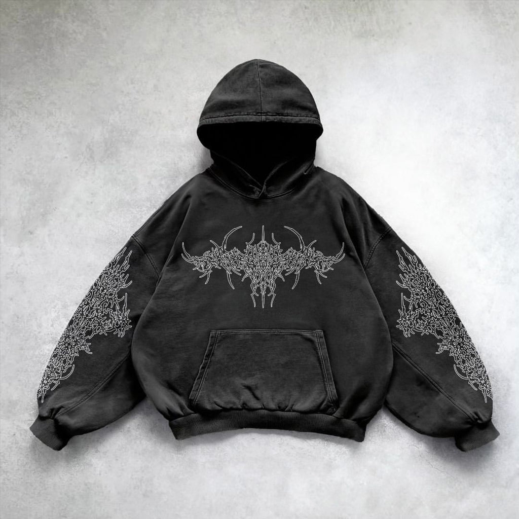gothic print washable hoodie Man New | Streetwear