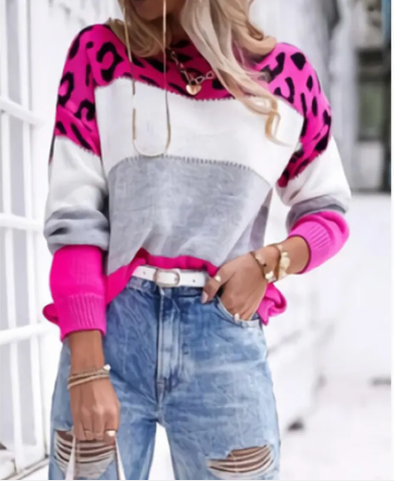 Women's Casual Leopard Print Sweater