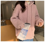 Women's Cozy Lamb Wool Coat with Bear Ears