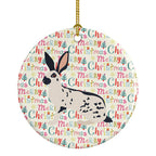 English Spot Rabbit Christmas Ceramic Ornament