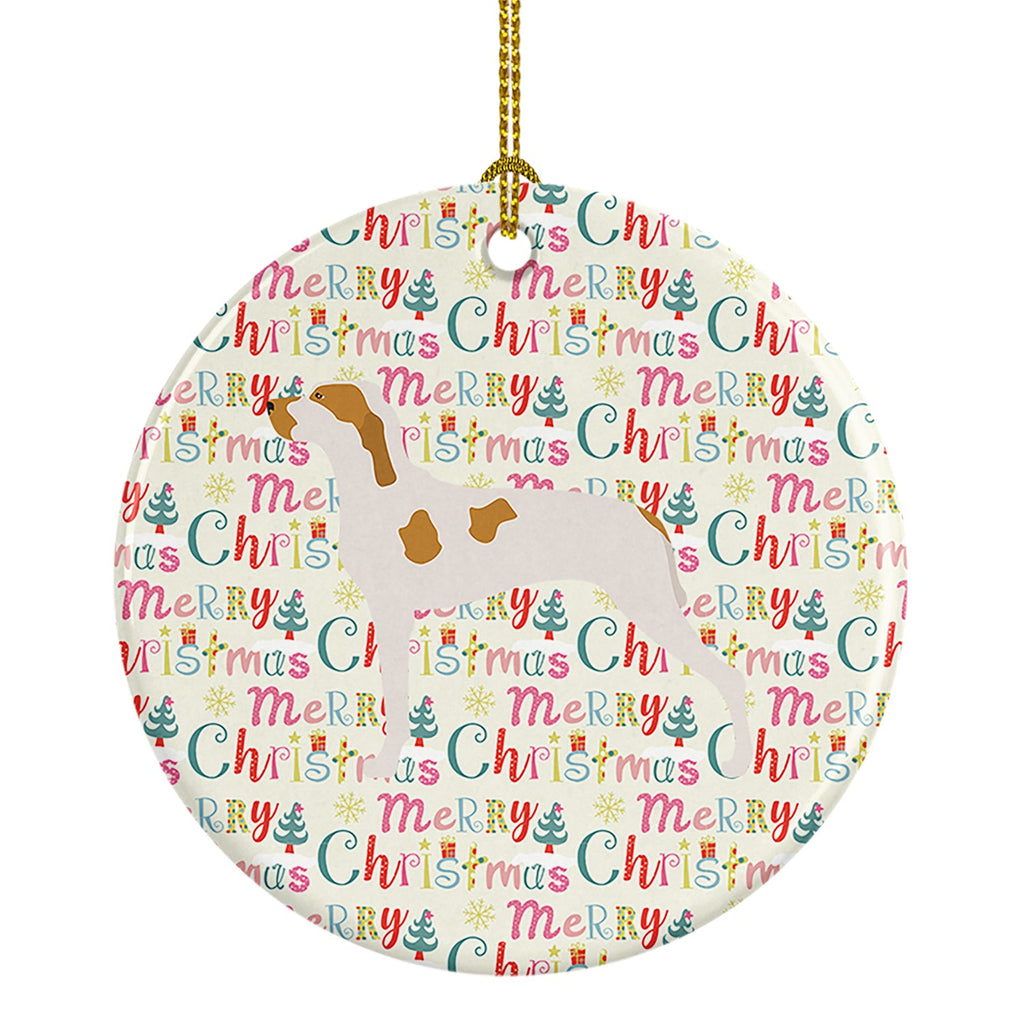 Ariege Pointer Merry Christmas Ceramic Ornament