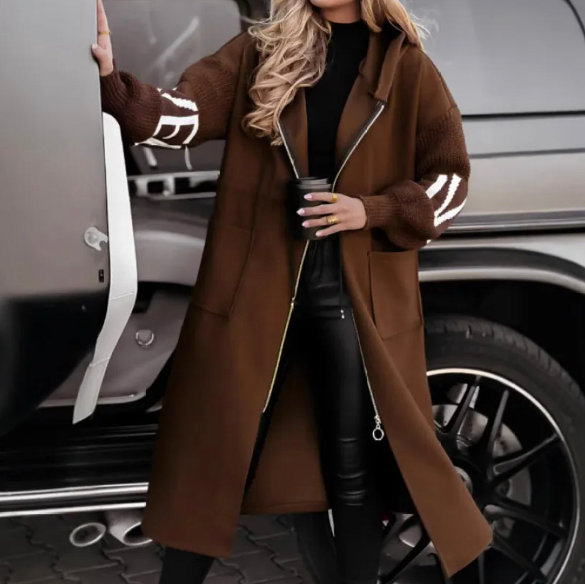 Women's Mid-length Hoodie Windbreaker Sweater Coat | Streetwear