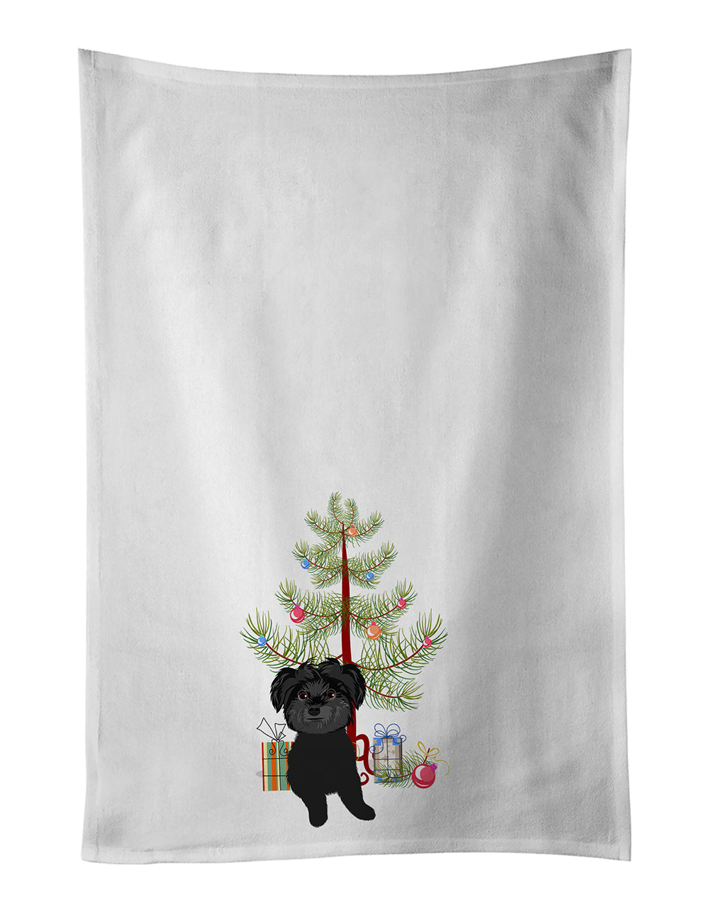 Shih-Tzu Black Christmas Kitchen Towel Set of 2