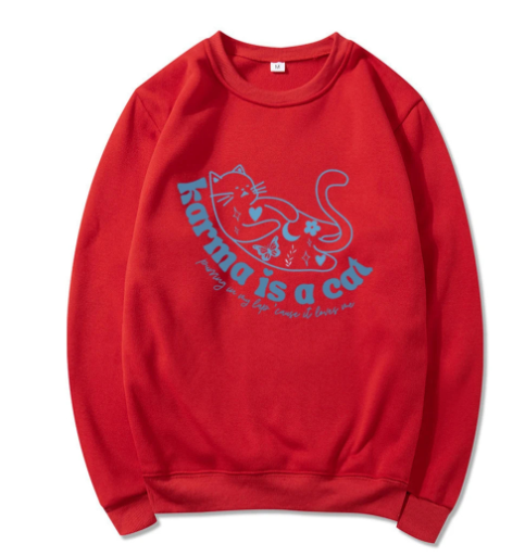 Retro Crew Neck Sports Sweater for Women