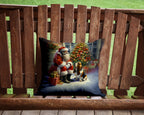 Basset Hound and Santa Claus Throw Pillow