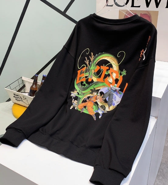 Loose Cartoon Plus Velvet Pullover for Women | Streetwear