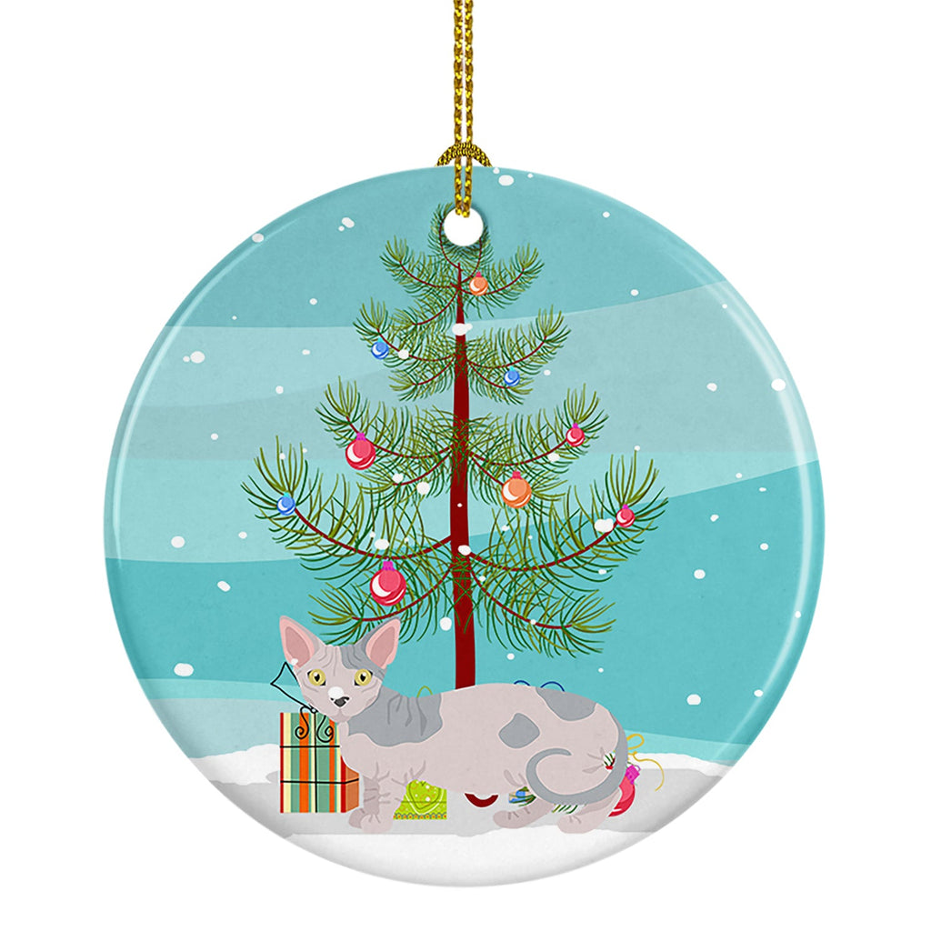 Minskin Cat Christmas Ceramic Ornament