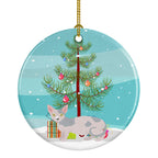 Minskin Cat Christmas Ceramic Ornament