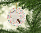 German Helmet Pigeon Christmas Ceramic Ornament