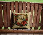 Coton De Tulear Christmas Flowers Throw Pillow
